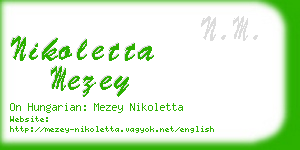 nikoletta mezey business card